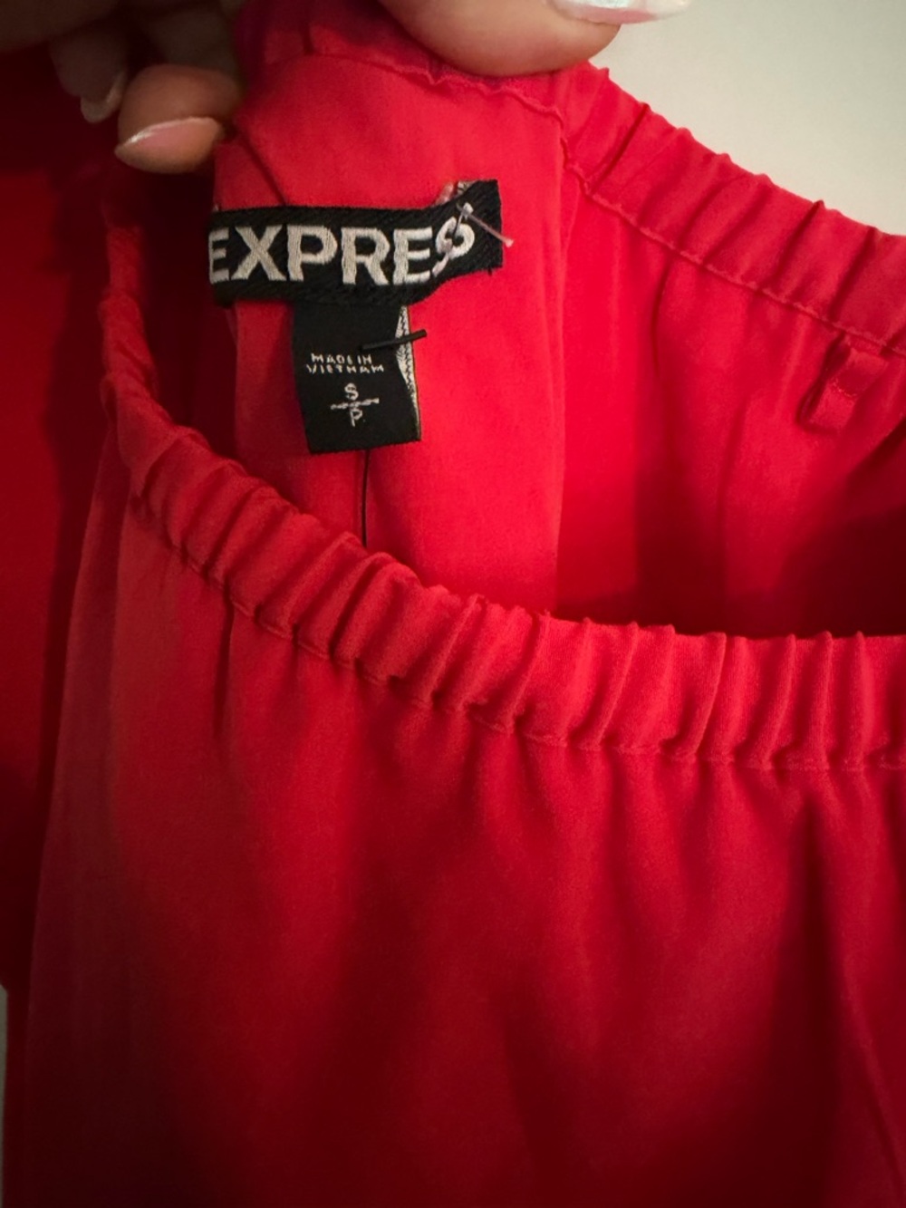 Express One-Shoulder Ruffle Dress in Red - Picture 2 of 4